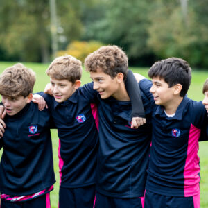 A collection of pupils at Knightsbridge School, a private school in London, enjoying PE