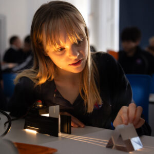 A senior student at Knightsbridge School, a London private school, working on technology project